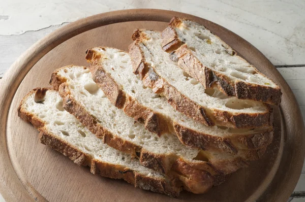 Taze dilimlenmiş ekmek yakın çekim. — Stok fotoğraf