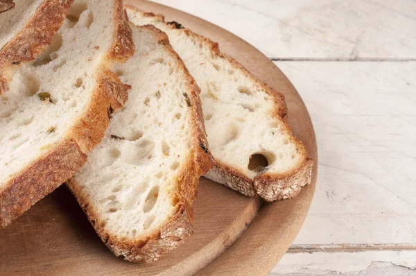 Pane fresco a fette da vicino . — Foto Stock