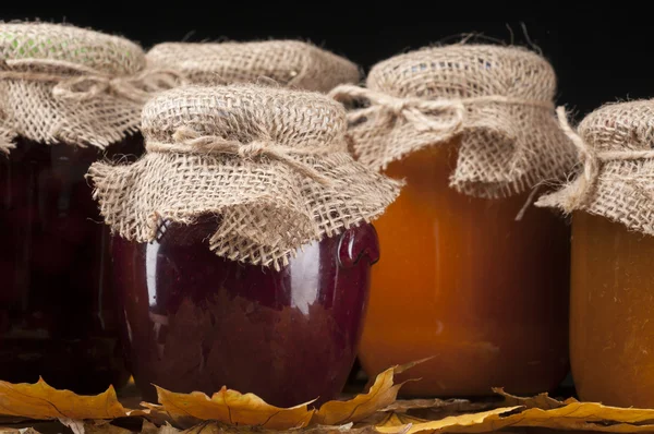 Jars of homemade jam. — Stock Photo, Image