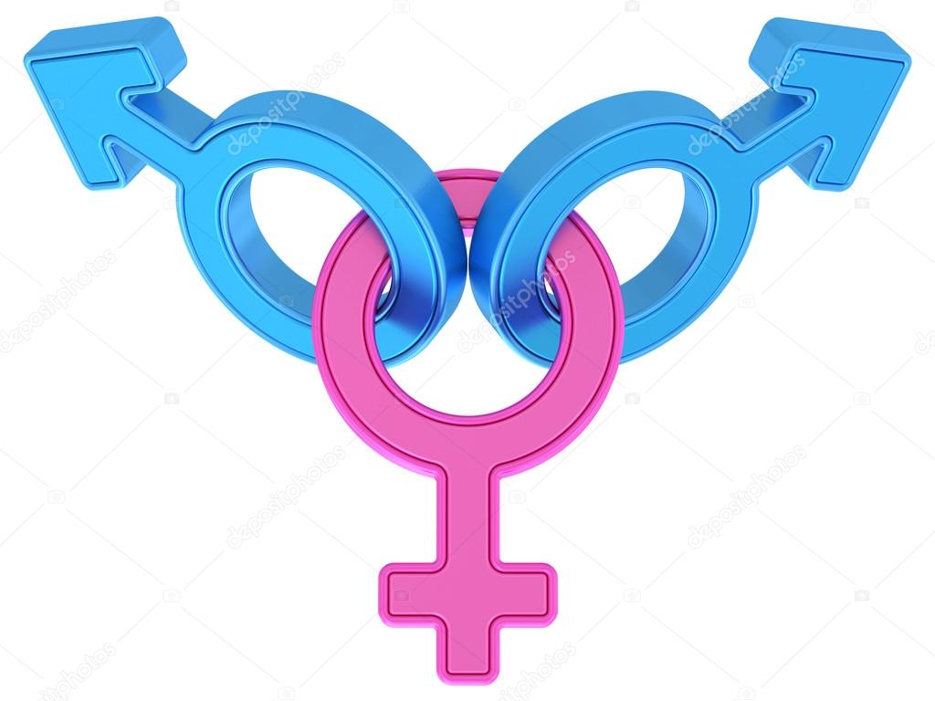 Female And Two Male Gender Symbols Chained Together On White Stock Photo By C Madbit Female And Two Male Gender Symbols Chained Together On White Stock Photo By C Madbit