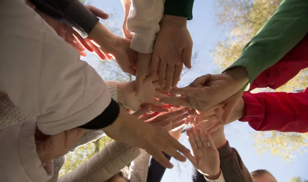 Group Diverse Hands Together United Concept — Stock Photo, Image