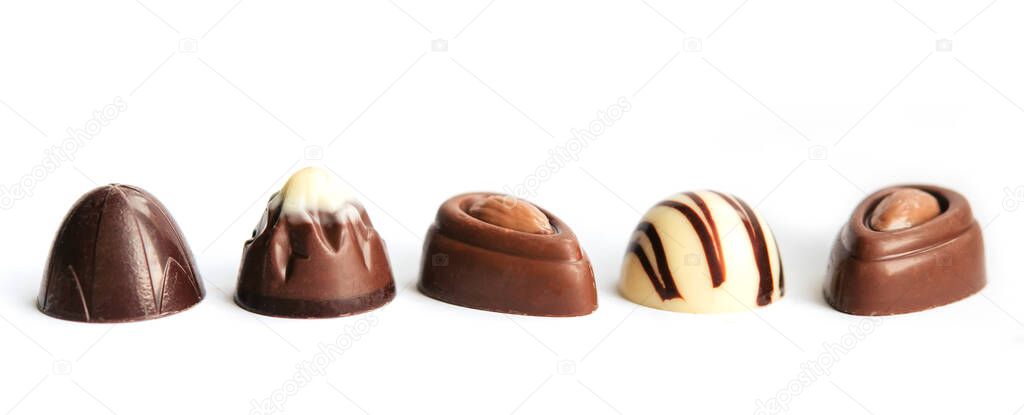chocolate candy isolated on white background
