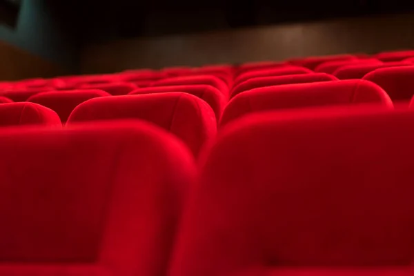Empty Cinema Room Red Velvet Seats Empty Cinema — Stock Photo, Image