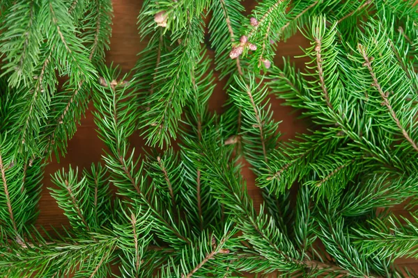 Fondo Ramas Abeto Verde Para Celebración Navidad Año Nuevo Diseño —  Fotos de Stock