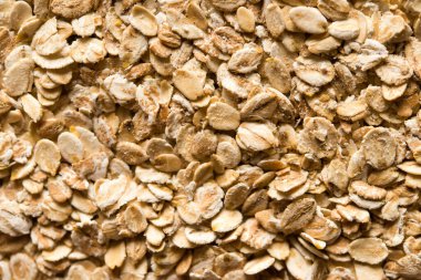 Yulaf ezmesi ve çok tahıllı gevrek. Üst görünüm. 