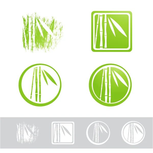 Conjunto de diseño de logotipo de bambú — Vector de stock