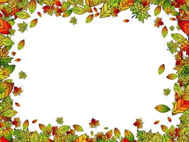 Sonbahar parlak yaprak kenarlık