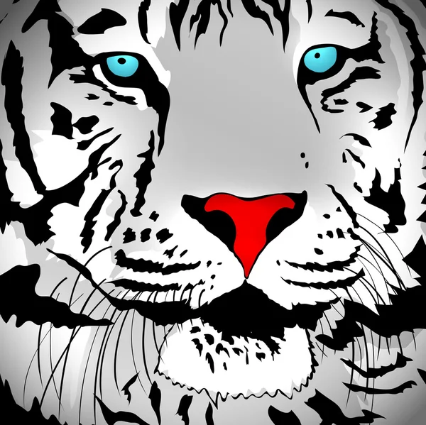 Portrait de tigre blanc — Image vectorielle