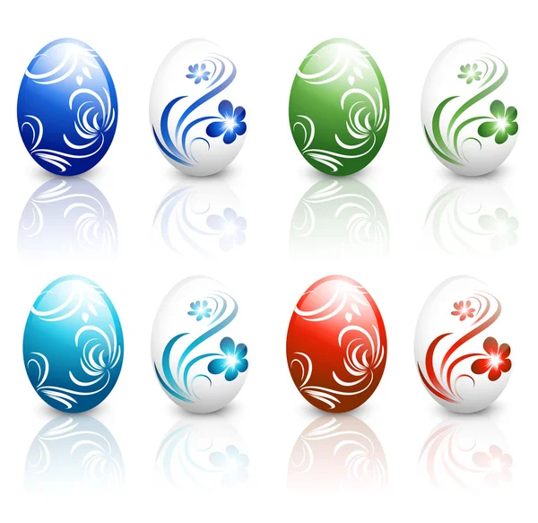 Easter Decorated Egg Set — Stock Vector