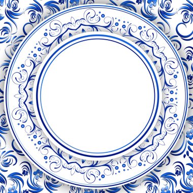 Soyut Rus Gzhel çerçeve
