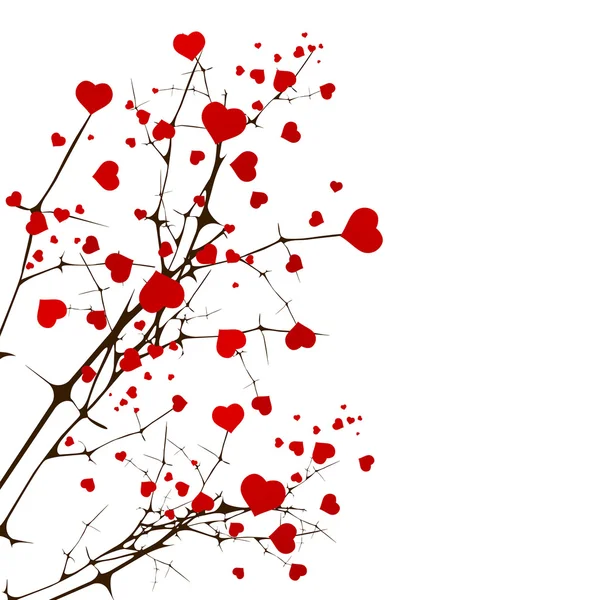 Älska träd med hjärtan — Stock vektor