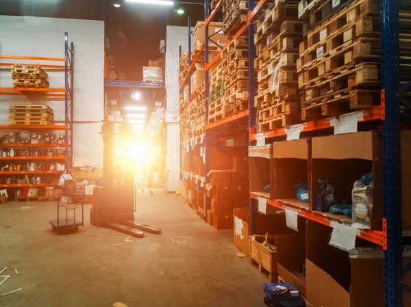 Hangar Warehouse Rows Shelves Cargo — Stock Photo, Image