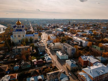 İHA uçuşundan Yelets 'in tarihi panoraması.