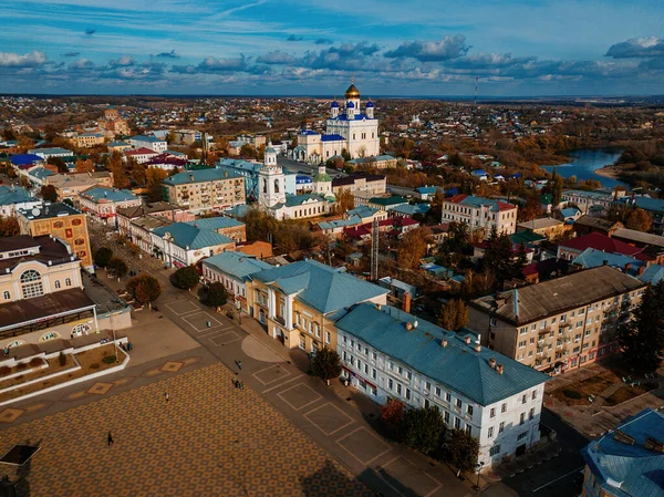 Centro Histórico Yelets Desde Vuelo Con Drones — Foto de Stock