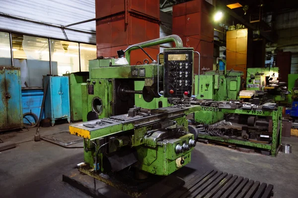 Máquina Serrar Verde Oficina Metalurgia — Fotografia de Stock