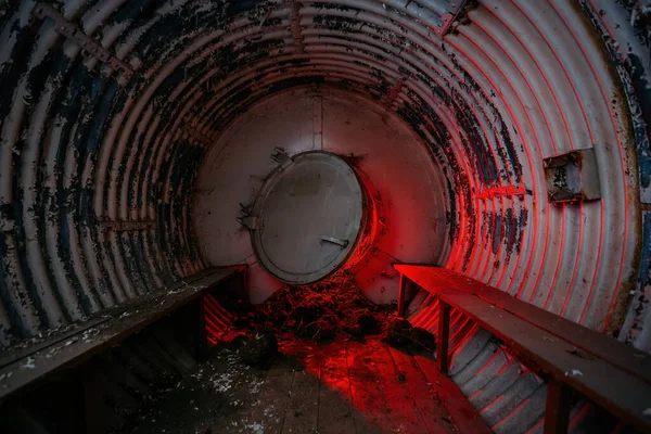 Karanlık Terk Edilmiş Sovyet Sığınağı Soğuk Savaş Yankısı — Stok fotoğraf