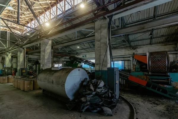 Processen För Återvinning Gummiavfall Fabriken — Stockfoto