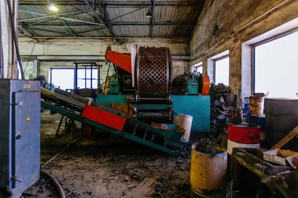Recycling Von Gummiabfällen Der Fabrik — Stockfoto