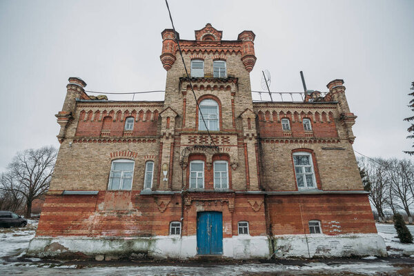 Old mansion in Gothic style in Kursk oblast, Russia.