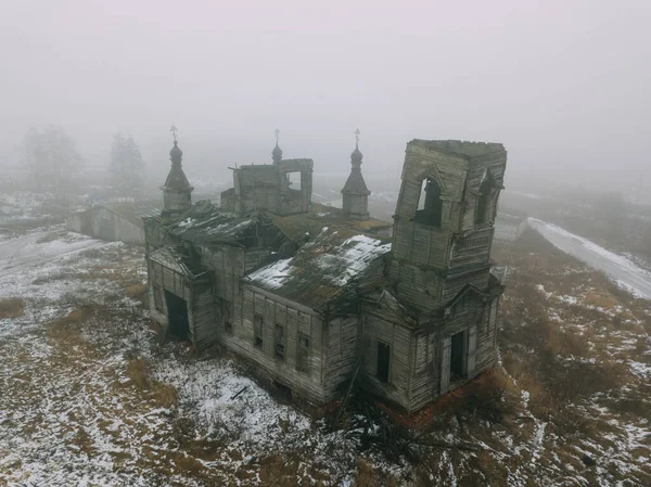 Antigua Iglesia Rusa Ruinas Madera Abandonada Kamenka Región Kursk Vista — Foto de Stock