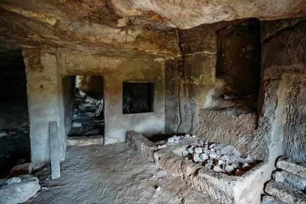 Raum Der Antiken Höhlenstadt Tschufut Kale Bachtschissaray Krim — Stockfoto