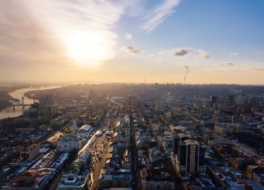 Rostov-on-Don 'un tarihi şehir merkezinin havadan görünüşü