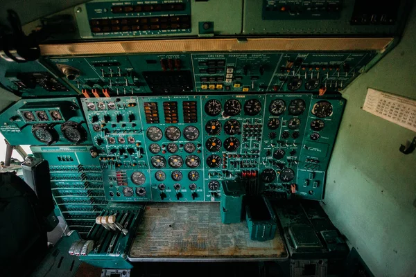 Dentro Del Viejo Avión Abandonado Pasajeros Desuso — Foto de Stock