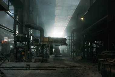 Metalurji fabrikasındaki dökümhanede demir döküm..
