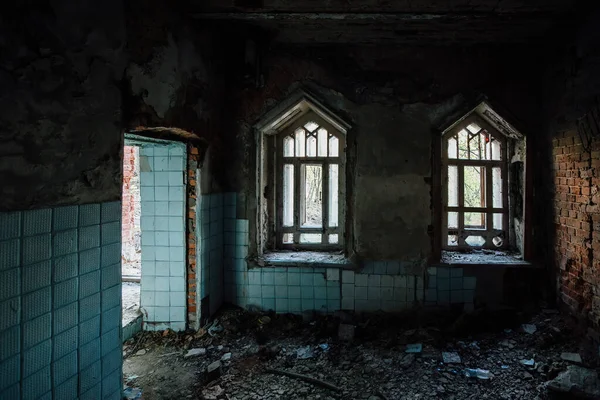 Ancien Manoir Historique Abandonné Ruine Dans Style Gothique — Photo