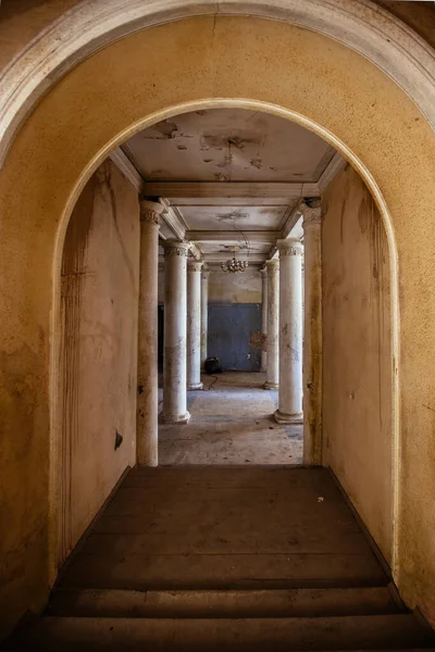 Antigua Mansión Histórica Abandonada Vista Interior —  Fotos de Stock