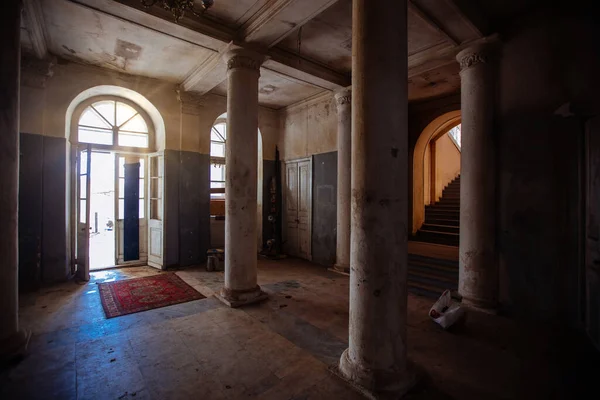 Velha Mansão Histórica Abandonada Znamenskoye Sadki Vista Interior — Fotografia de Stock