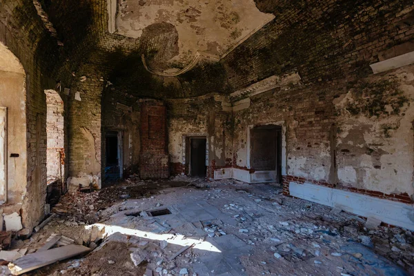 Old Ruined Abandoned Historical Mansion Otrada Semenovskoye View — Stock Photo, Image