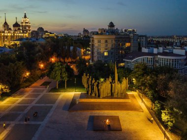 Voronezh, Rusya 'da zafer meydanı, hava manzarası.