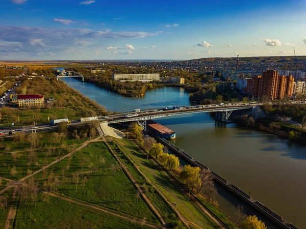 Volga Don Shipping Canal Volgograd Aerial View — Stock Photo, Image