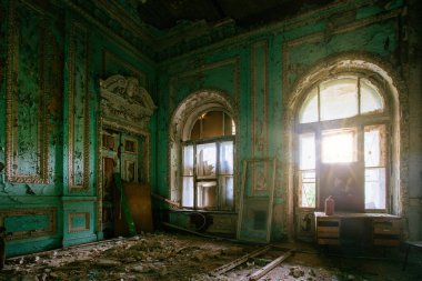 Eski unutulmuş tarihi konak. Eski Philipov malikanesi, Moskova bölgesi.