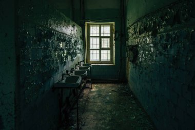 Akıl hastanesinde deliler için. Terk edilmiş karanlık akıl hastanesi.