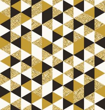 Üçgen elemanlardan oluşan geometrik desen - vektör dikişsiz arka plan