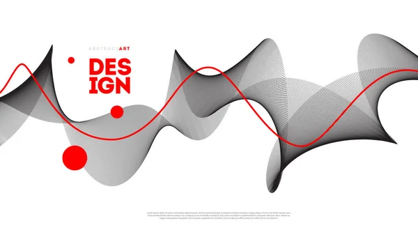 Sfondo Astratto Futuristico Poster Con Forme Onda Fluide Moderno Design — Vettoriale Stock