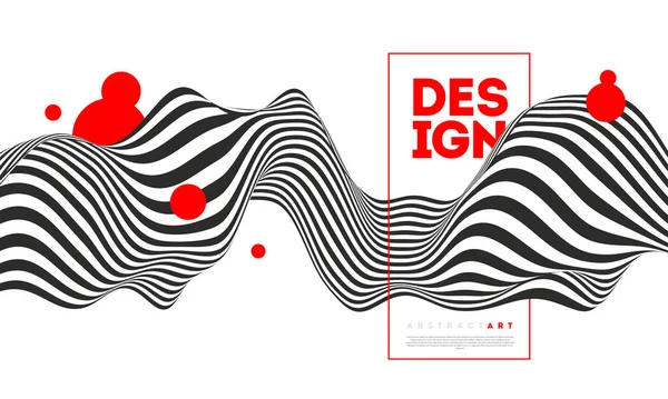 Abstrakt Futuristisk Bakgrund Affisch Med Flytande Vågformer Modern Minimal Design — Stock vektor