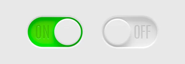 オンとオフの切り替えは ボタンを切り替えます デザインの切り替えボタン セットです ベクトル図 — ストックベクタ