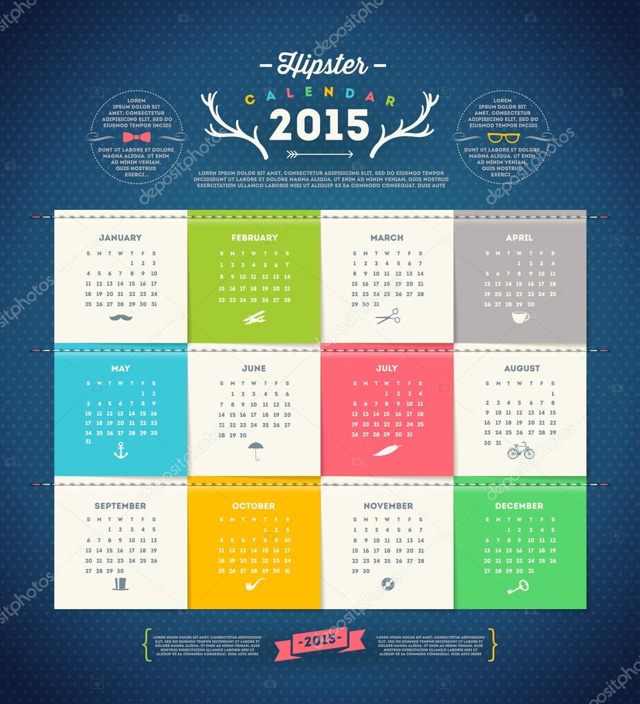 Vector Template Design Calendar 15 With Paper Page For Months Stock Vector Image By C S E R G O
