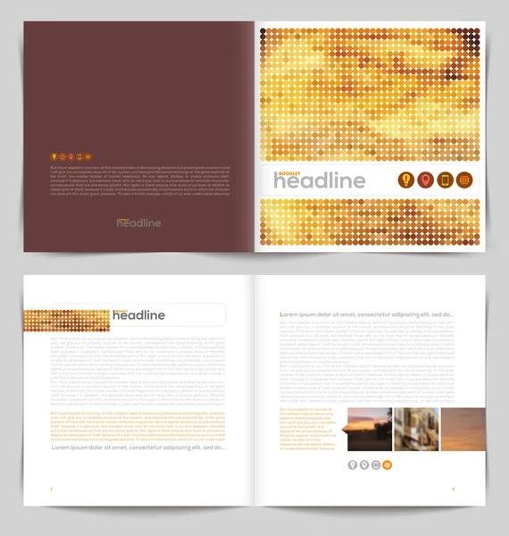 Diseño de cuadernillos de plantilla vectorial - portada y páginas interiores — Vector de stock