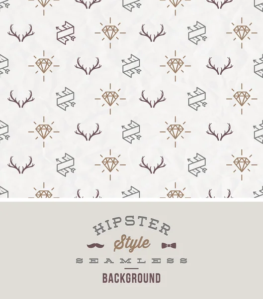 Ilustración vectorial - fondo sin costuras estilo hipster — Vector de stock