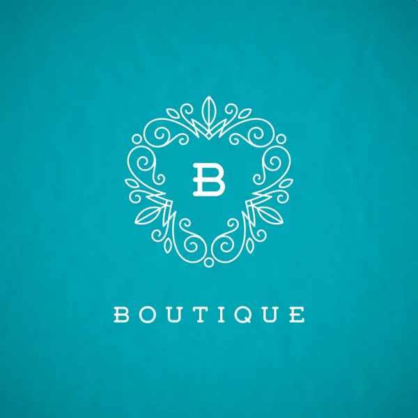 Monogram logo template with flourishes calligraphic elegant ornament elements. Identity design with letter for cafe, shop, store, restaurant, boutique, hotel, heraldic, fashion and etc. — Stock Illustration Monogram logo template with flourishes calligraphic elegant ornament elements. Identity design with letter for cafe, shop, store, restaurant, boutique, hotel, heraldic, fashion and etc. Stock Illustration