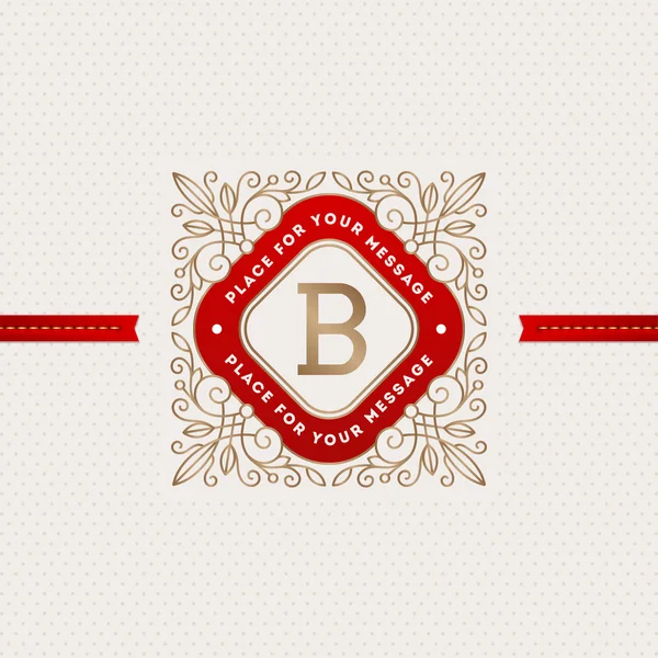 Monogram logotyp mall med blomstrar kalligrafiska eleganta prydnad element. Design med brev för café, butik, butik, restaurang, boutique, hotel, heraldiska, mode och etc. — Stock vektor