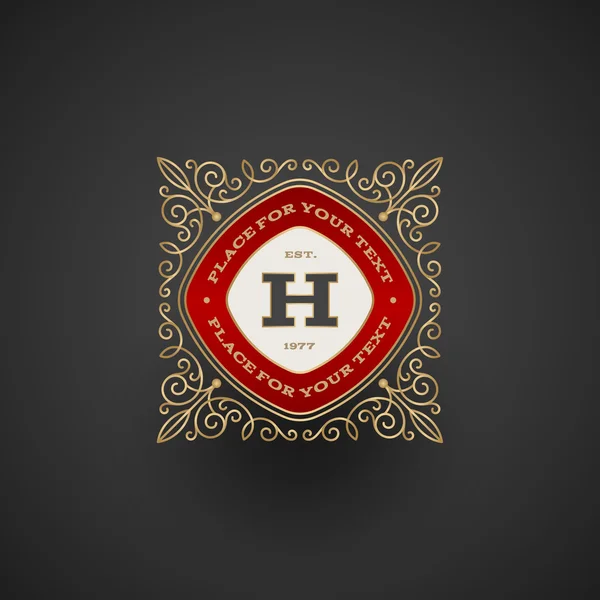 Monogram logo szablon z kwitnie elementy kaligrafii elegancki ornament. Tożsamości projekt z listu do kawiarni, sklep, sklep, restauracja, boutique, hotel, heraldyczne, mody i itp. — Wektor stockowy