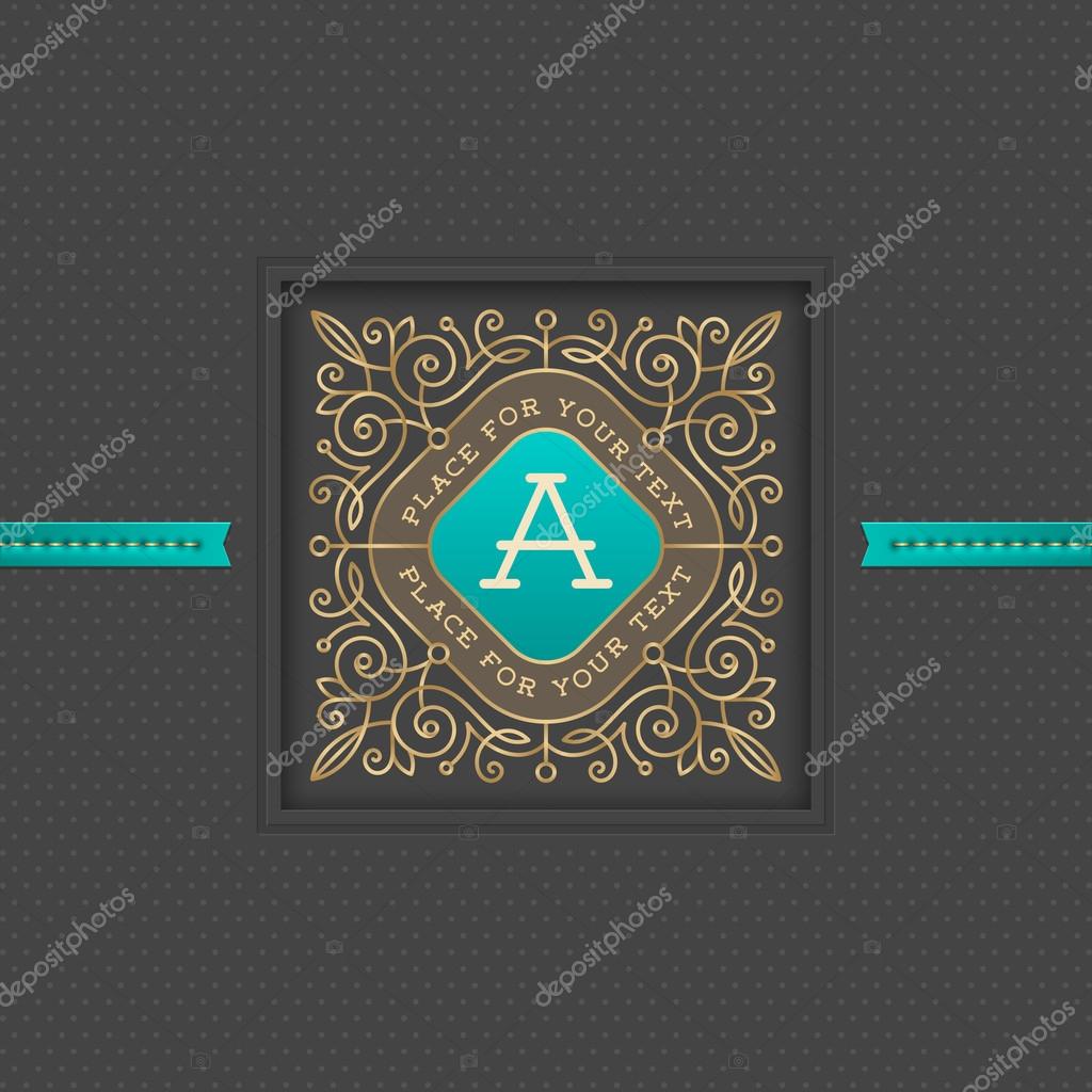 Monogram logo template with flourishes calligraphic elegant ornament elements. Identity design with letter for cafe, shop, store, restaurant, boutique, hotel, heraldic, fashion and etc.