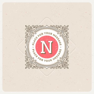 Monogram logo şablonu ile kaligrafi zarif süsleme elemanları gelişir. Kimlik tasarımı kafe, dükkan, mağaza, Restoran, butik, otel, Hanedan, mektup ile moda ve vb.