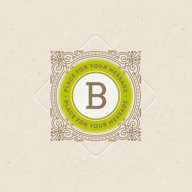 Monogram logo şablonu ile kaligrafi zarif süsleme elemanları gelişir. Kimlik tasarımı kafe, dükkan, mağaza, Restoran, butik, otel, Hanedan, mektup ile moda ve vb.