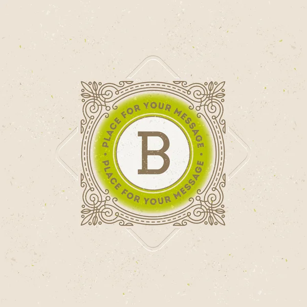 Monogram logo sjabloon met bloeit kalligrafische elegante sieraad elementen. Identity design met letter voor café, winkel, winkel, restaurant, boetiek, hotel, heraldische, mode en enz. — Stockvector